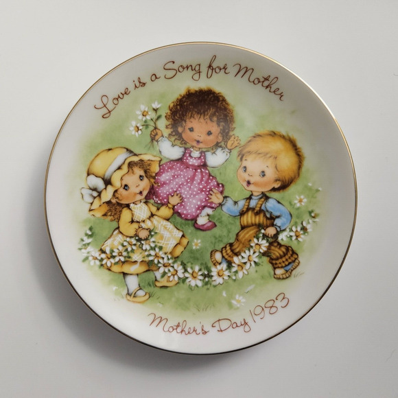 Set of 4 Mother’s Day Mini Collector Plates 1981–1984 American Greetings 5" - Picture 5 of 6
